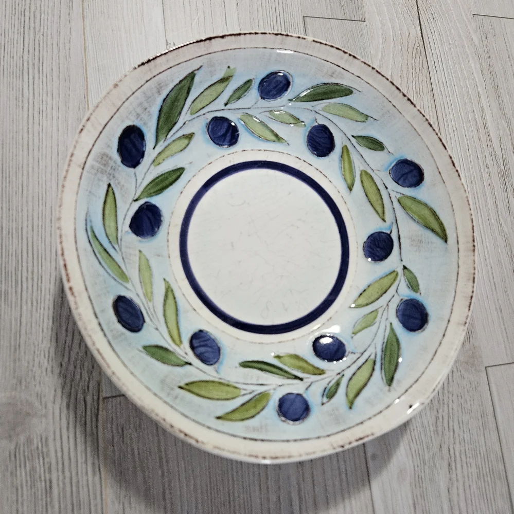 Crate & Barrel Gianna Pasta/Soup Bowl‎ Retired Pattern Earthenware Rare Italy 9